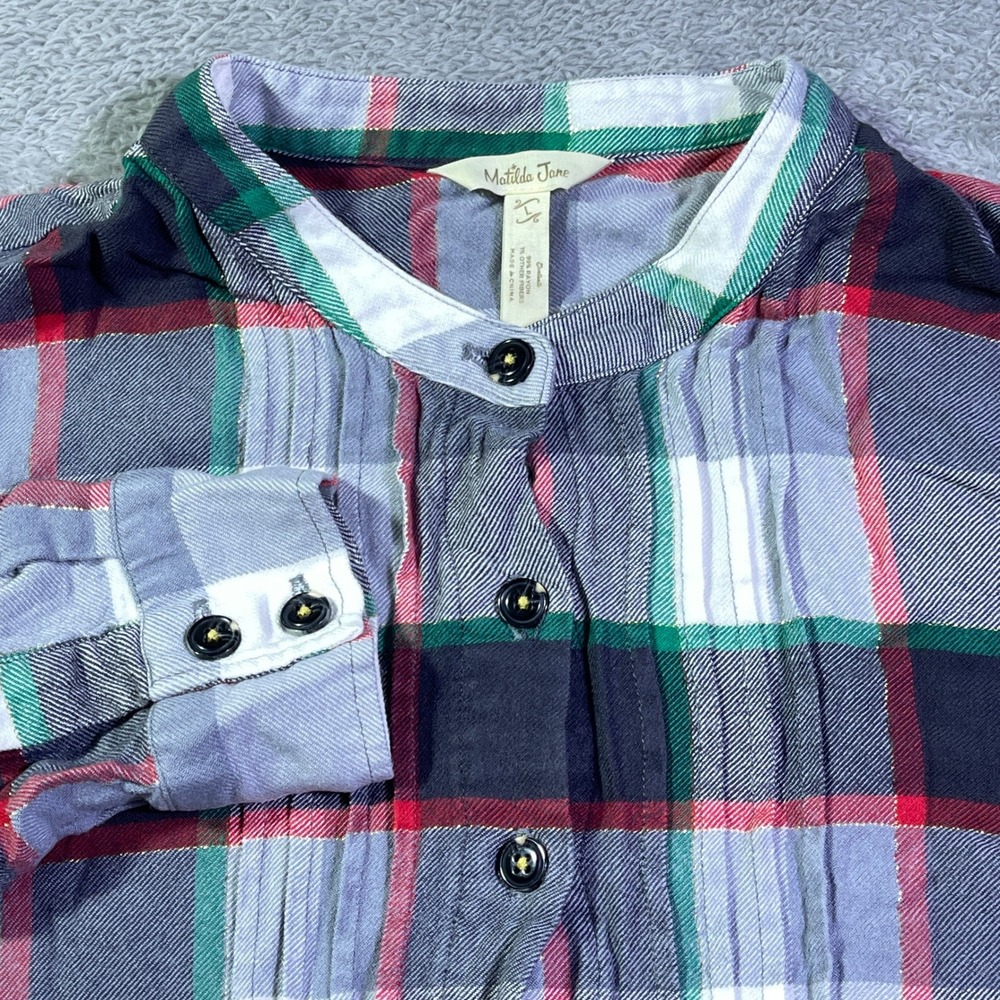 Matilda Jane Plaid‎ Tunic Shirt Dress Button Front Long Sleeve Women's